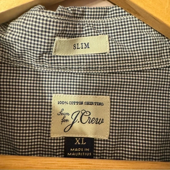 JCrew Small Check Buttondown Slim Longsleeve Shirt Mens Size  XL - Picture 6 of 7